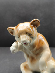 Статуэтка винтажная &quot;Сидящий медведь&quot;, фарфор, 12 х 8 см, Румыния, 1970-80гг.