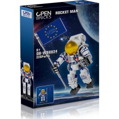 Open Bricks Open Bricks Rocket Man mit ca. 230 Bausteinen (kompatibel mit Marken-Klemmbauwelten) Open Bricks Rocket Man с примерно 230 строительными блоками (совместимыми с фирменными зажимными мирами)