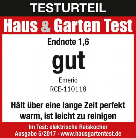 Emerio Emerio Reiskocher RCE-110118, 500 W, Edelstahl Gehause mit Anzeigelampen und Anti-Rutsch-Fussen  Рисоварка Emerio RCE-110118, 500 Вт, корпус из нержавеющей стали со световыми индикаторами и нескользящими ножками