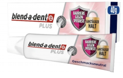 blend-a-dent Haftcreme Plus Barriere gegen Speisereste geschmacksneutral, 40 g, Крем-клей для фиксации зубных протезов Plus Барьер против остатков пищи, без вкусовых добавок, 40 г