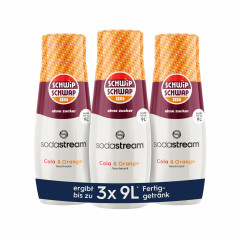 SodaStream Schwip Schwap Syrup Cola + Orange 3stk, Cироп для напитков Кола апельсин 440мл х 3 штуки
