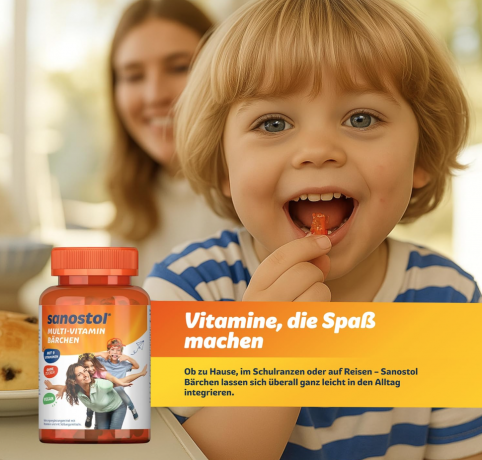 Sanostol Multi-Vitamin Barchen, 60stk х 2st, Саностол Жевательные витамины-мармеладки для детей, с комплексом витаминов, без сахара, 60шт х 2уп