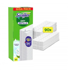 Swiffer dry refills aroma Clean and Fresh 90st x 2packs (180stk), Сменные салфетки для швабры для сухой уборки полов с ароматом чистоты и свежести 90шт x 2 упаковки