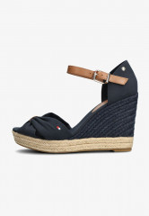 Tommy Hilfiger BASIC OPEN TOE HIGH WEDGE B Wedge sandals blauw BASIC OPEN TOE HIGH WEDGE B Босоножки на танкетке синий и белый