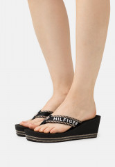 Tommy Hilfiger WEBBING WEDGE  Heeled mules black WEBBING WEDGE Мюли на каблуке черный