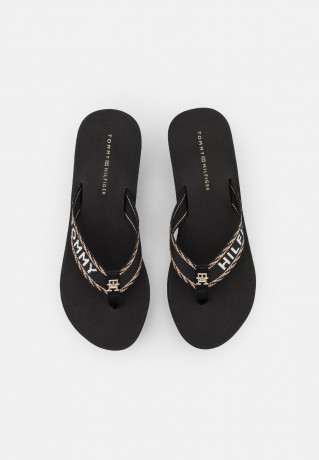 Tommy Hilfiger WEBBING WEDGE Heeled mules black WEBBING WEDGE Мюли на каблуке черный