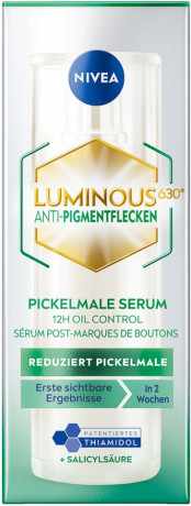 NIVEA Cellular Luminous630 Anti-Pigmentflecken Pickelmale Serum, 30 ml, Нивеа Сыворотка для лица, Luminous630 и салициловая кислота, против постакне и пигментации, 30 мл
