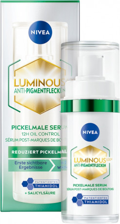 NIVEA Cellular Luminous630 Anti-Pigmentflecken Pickelmale Serum, 30 ml, Нивеа Сыворотка для лица, Luminous630 и салициловая кислота, против постакне и пигментации, 30 мл