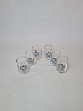 Набор стеклянных рюмок винтажных, 7шт x 4,5 см, Германия, 1960-70гг.