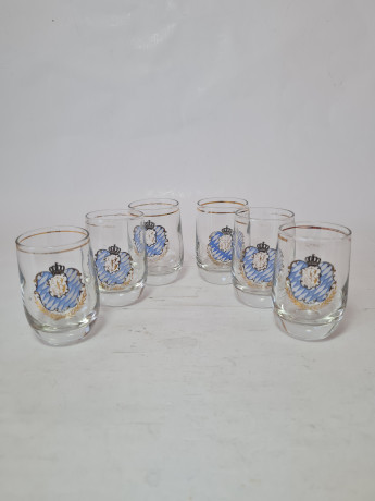 Набор стеклянных рюмок винтажных, 7шт x 4,5 см, Германия, 1960-70гг.