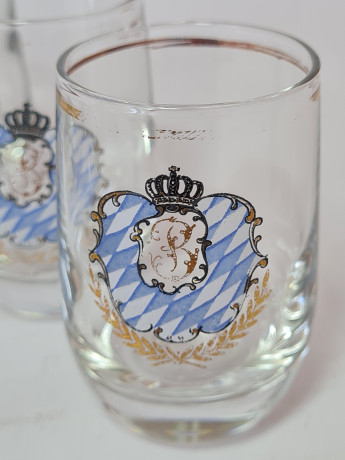 Набор стеклянных рюмок винтажных, 7шт x 4,5 см, Германия, 1960-70гг.