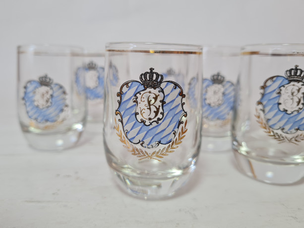 Набор стеклянных рюмок винтажных, 7шт x 4,5 см, Германия, 1960-70гг.