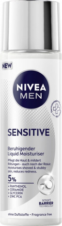 NIVEA MEN Sensitive Beruhigender Liquid Moisturiser, 100 ml, Нивеа Мужской увлажняющий лосьон пантенол, церамиды, цинк для чувствительной кожи успокаивающий 100 мл