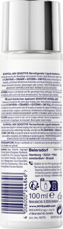 NIVEA MEN Sensitive Beruhigender Liquid Moisturiser, 100 ml, Нивеа Мужской увлажняющий лосьон пантенол, церамиды, цинк для чувствительной кожи успокаивающий 100 мл