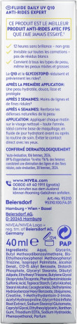 NIVEA Q10 Anti-Falten Experte Daily UV Fluid LSF 50, 40 ml, Нивеа Дневной UV-флюид для лица, SPF 50, Q10, защита от фотостарения, против морщин, 40 мл