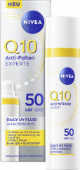 NIVEA Q10 Anti-Falten Experte Daily UV Fluid LSF 50, 40 ml, Нивеа Дневной UV-флюид для лица, SPF 50, Q10, защита от фотостарения, против морщин, 40 мл