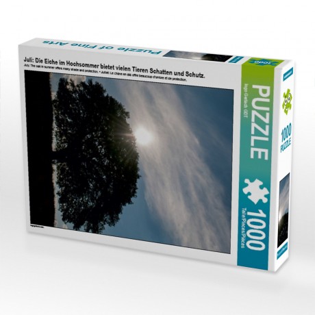 CALVENDO Puzzle CALVENDO Puzzle Juli: Die Eiche im Hochsommer bietet vielen Tieren Schatten und Schutz. Головоломка CALVENDO Puzzle Июль: дуб в середине лета дает тень и защиту многим животным.