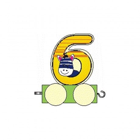 Holzdekoration Zahlenzug Ziffer 6 Деревянное украшение номер поезда цифра 6