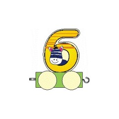 Holzdekoration Zahlenzug Ziffer 6 Деревянное украшение номер поезда цифра 6