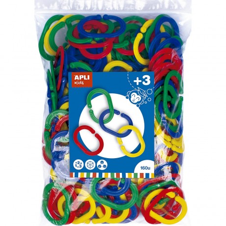 APLI Kids 160 grosse Kettenglieder aus farbigem Kunststoff 160 больших звеньев цепи из цветного пластика.