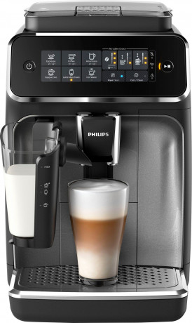 Philips Philips Kaffeevollautomat 3200 Serie EP3246/70 LatteGo, fur 5 Kaffeespezialitaten und anpassbarer Starke, silber schwarz Полностью автоматическая кофемашина Philips серии 3200 EP3246/70 LatteGo, для 5 сортов кофе и регулируемой крепости, серебрис