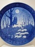 Royal Copenhagen Denmark Декоративная тарелка с подглазурной ручной росписью "Зимний вечер", 18,5см, Дания, 1974 г.