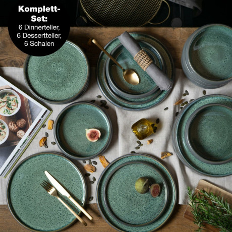 Moritz & Moritz Moritz & Moritz Tafelservice grucn 18-ltg. Reaktiv  grau Сервиз обеденный Moritz &amp; Moritz зеленый 18 шт. Реактивный