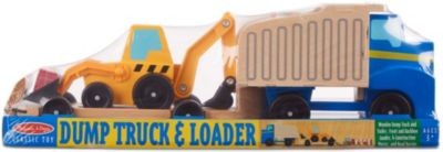 Melissa Doug Muldenkipper und Frontlader aus Holz Деревянный самосвал и фронтальный погрузчик