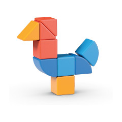 Geomag Geomag Magicube 3 Shapes Recycled Animals 9 Teile Geomag Magicube 3 формы переработанных животных 9 штук