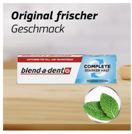 blend-a-dent Haftcreme Complete Original, 70 g, Крем для фиксации зубных протезов Complete Original, освежающий вкус, 70 г