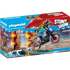 PLAYMOBIL PLAYMOBIL 70553 Stuntshow Motorrad mit Feuerwand PLAYMOBIL 70553 Мотоцикл для трюковых шоу со стеной огня