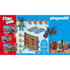 PLAYMOBIL PLAYMOBIL 70553 Stuntshow Motorrad mit Feuerwand PLAYMOBIL 70553 Мотоцикл для трюковых шоу со стеной огня