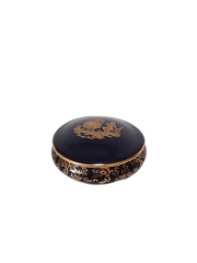 LIMOGES CASTEL Шкатулка темно-синяя с позолотой 22K &quot;Признание в любви&quot;, 4см х 8 см, Франция, 1950-60гг.