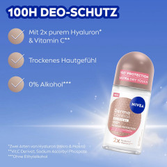 NIVEA Derma Control Clinical Deo Roll-On, 50 ml, Нивеа Дезодорант антиперспирант ролик, 2x гиалурон и витамин C, 100ч защита, 50 мл
