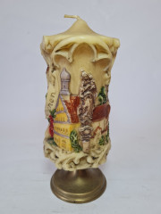 Свеча винтажная фактурная с декором "г. Мюнхен", 22 x 9 см, Германия, 1960-70гг.