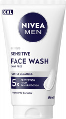 NIVEA MEN Sensitive Face Wash XXL, 150 ml, Нивеа Мужской гель для умывания пантенол, витамин E, экстракт ромашки для чувствительной кожи 150 мл