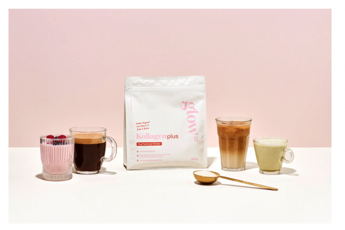 Glow25 Kollagen Plus 225g, Коллагеновый порошок с витамином C, биотином и цинком, 225 г 