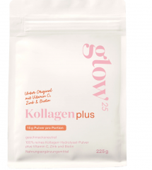 Glow25 Kollagen Plus 225g, Коллагеновый порошок с витамином C, биотином и цинком, 225 г 