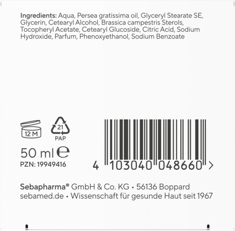 SEBAMED Hautberuhigende Gesichtscreme, 50 ml, Себамед Успокаивающий крем для лица, для раздраженной и чувствительной кожи, 50 мл