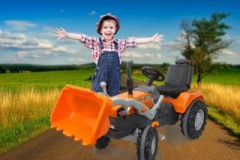 Jamara Trettraktor mit Frontlader Power Drag orange Педальный трактор с фронтальным погрузчиком Power Drag оранжевый