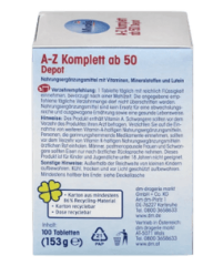 Mivolis A-Z Komplett ab 50 Tabletten Дас Гезунде Плюс, Комплексные витамины против старения От А до Z Komplett, для людей старше 50 лет, 100 шт