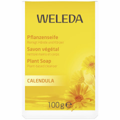 WELEDA CALENDULA Pflanzenseife, 100 g, Растительное мыло с календулой и ромашкой для мягкого очищения рук и тела, 100 г