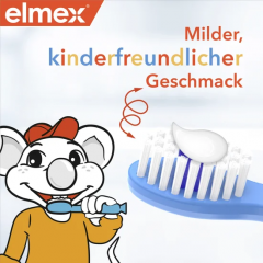 elmex Kinder Zahnpasta 2-6 Jahre 4x 50 ml Vorteilspack, Детская зубная паста Kinder с аминофторидом для молочных зубов, 2–6 лет, 4 × 50 мл