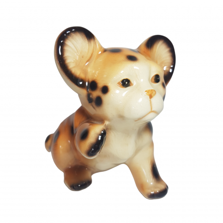 Фигурка винтажная "Дитеныш леопарда", керамика, 17 х 12 см, СССР, 1960-70гг.