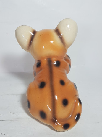 Фигурка винтажная "Дитеныш леопарда", керамика, 17 х 12 см, СССР, 1960-70гг.