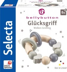 Selecta bellybutton Glucksgriff grau Greifling пупок лаки хват серый хватательная игрушка