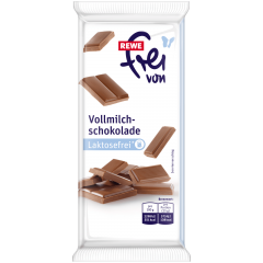 REWE Frei von Vollmilchschokolade Безлактозный молочный шоколад 100г