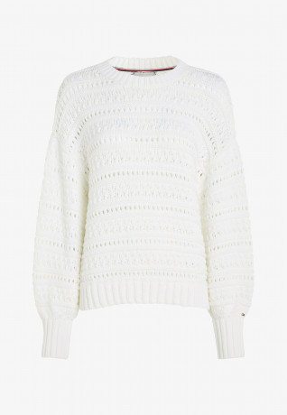 Tommy Hilfiger CREW NECK Jumper ecru КРУГЛЫЙ ВЫРЕЗ джемперы экрю