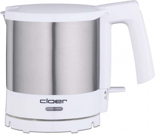 Cloer Cloer Wasserkocher 4721, 1L Kabelaufwicklung 2.000W Automatische Abschaltung Weiss  Чайник Cloer 4721, 1 л, устройство для сматывания кабеля, 2000 Вт, автоматическое отключение, белый