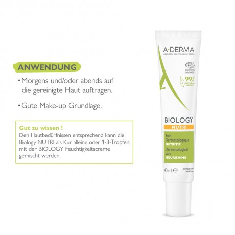 A-DERMA Biology nahrende Pflege dermatologisch  Биология питательный уход дерматологический